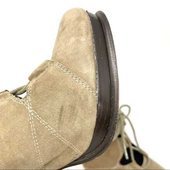 Dvf diane von furstenberg guardian taupe suede heeled lace up shoes size 8 - Picture 11 of 11